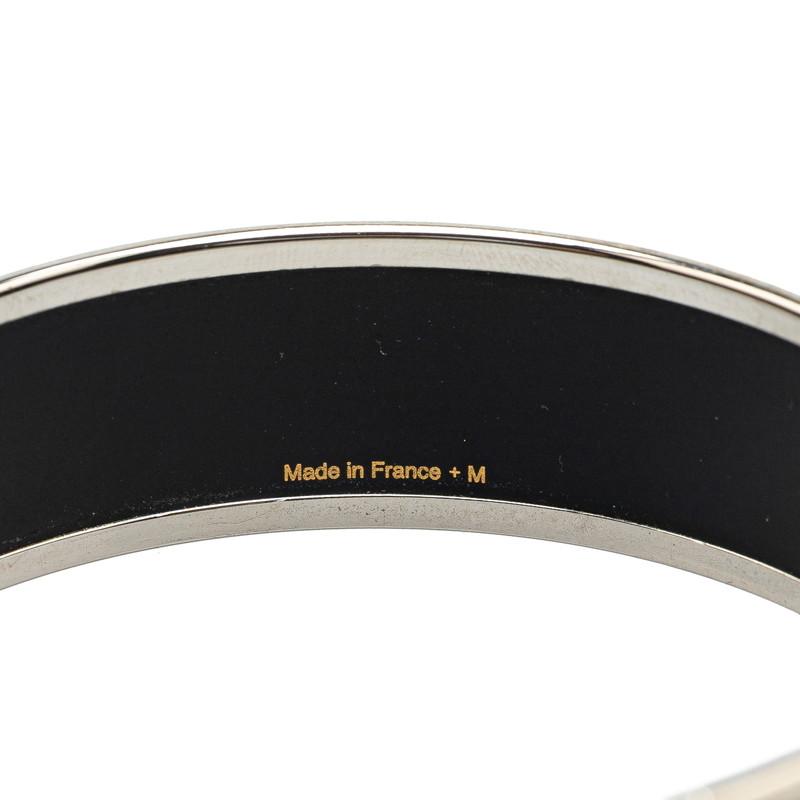 HERMES エルメス エマイユ ガダルキヴィール バングル シルバー ブラック HERMES】エルメス エマイユGM ガダルキヴィール バングル☆A品