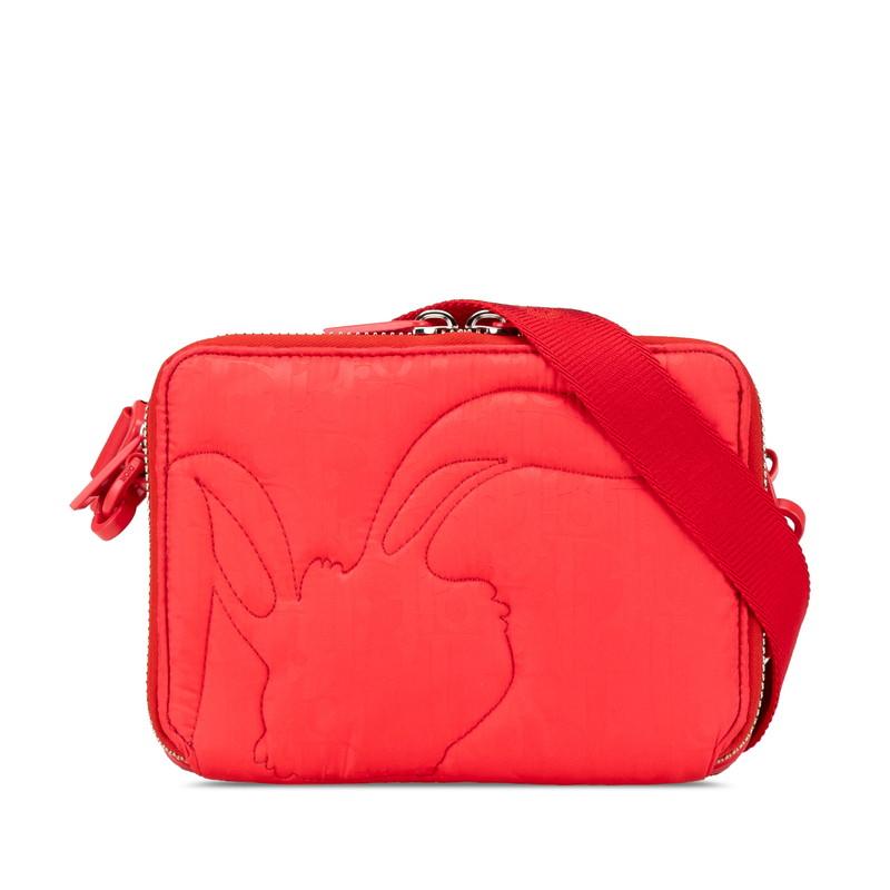 美品✨クリスチャンディオール トロッター ゴールド金具ロゴ マルチポーチ レッド 美品✨クリスチャンディオール トロッター ゴールド金具ロゴ