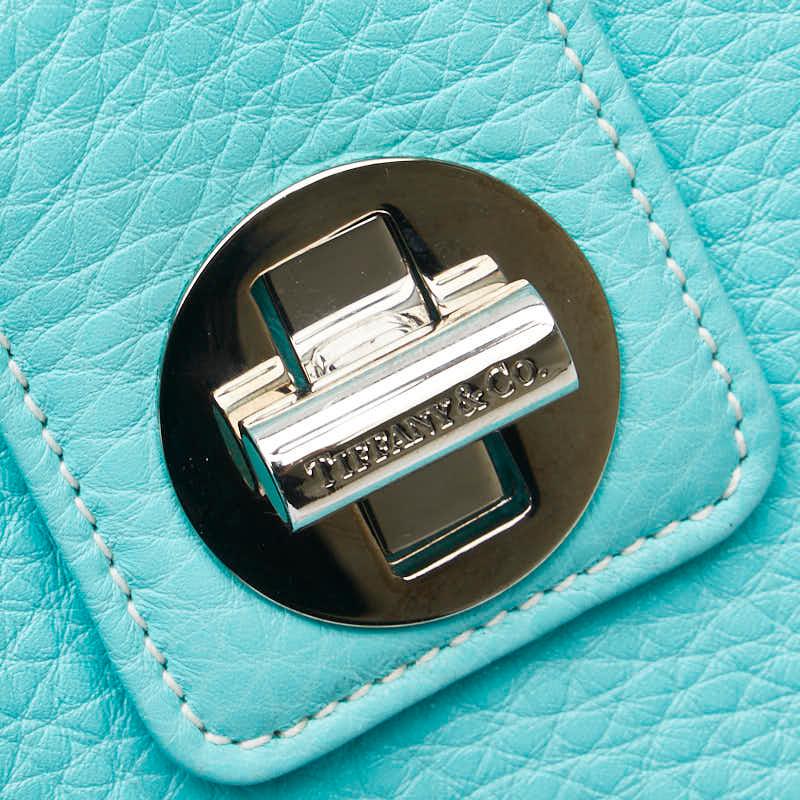 TIFFANY&Co. ティファニー 三つ折り財布 ライトブルー レザー