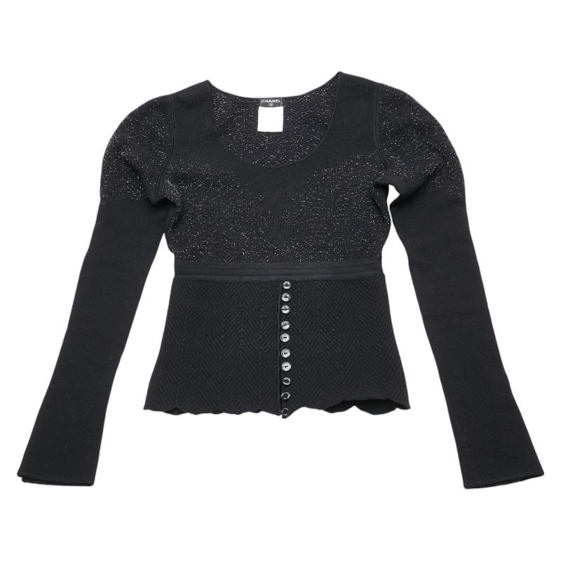 CHANEL シャネル ニット サイズ：34 ブラック ウール レーヨン  