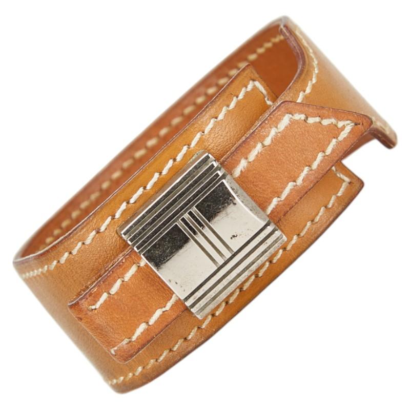 HERMES エルメス アルテミス ブレスレット ブラウン シルバー ボックス 