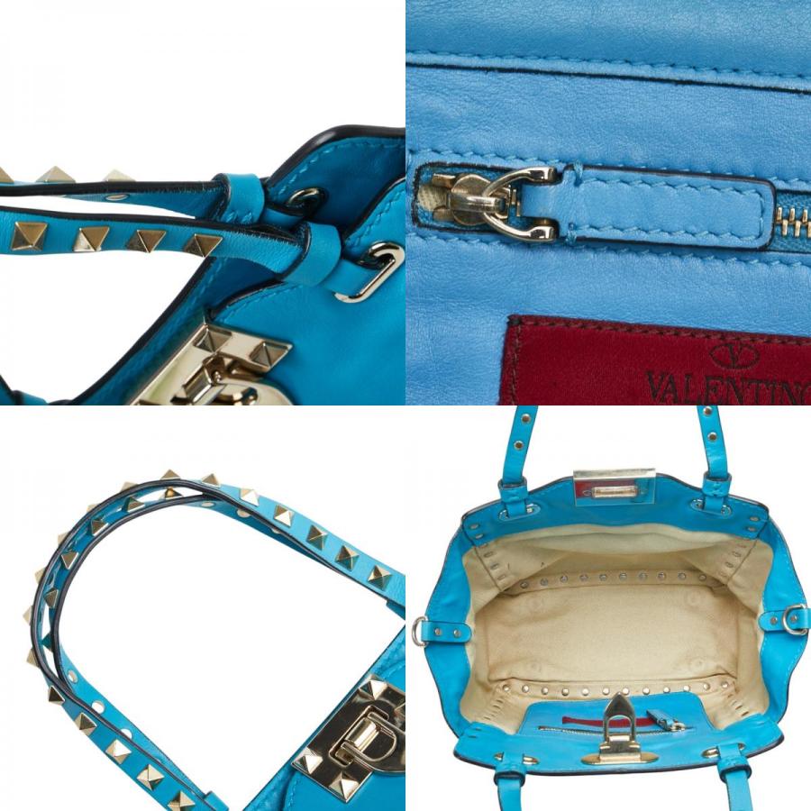 ヴァレンティノ　valentino スタッズ付きブルーショルダーバッグ ヴァレンティノvalentino スタッズ付きブルーショルダーバッグ