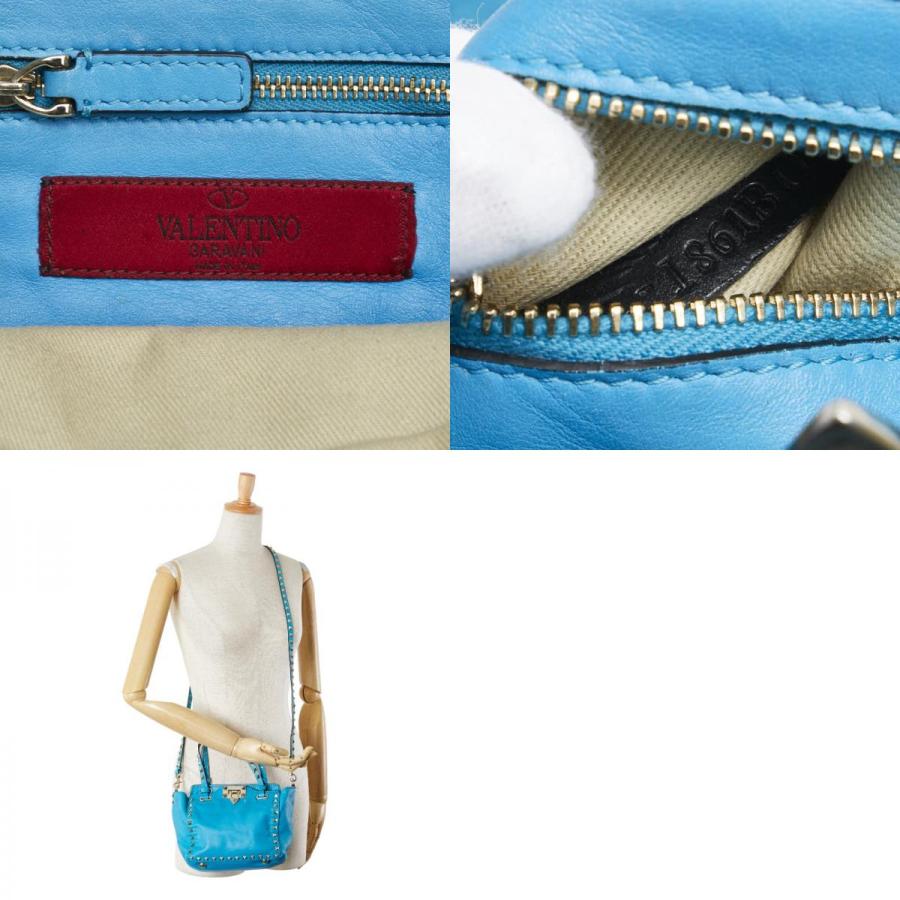 ヴァレンティノvalentino スタッズ付きブルーショルダーバッグ