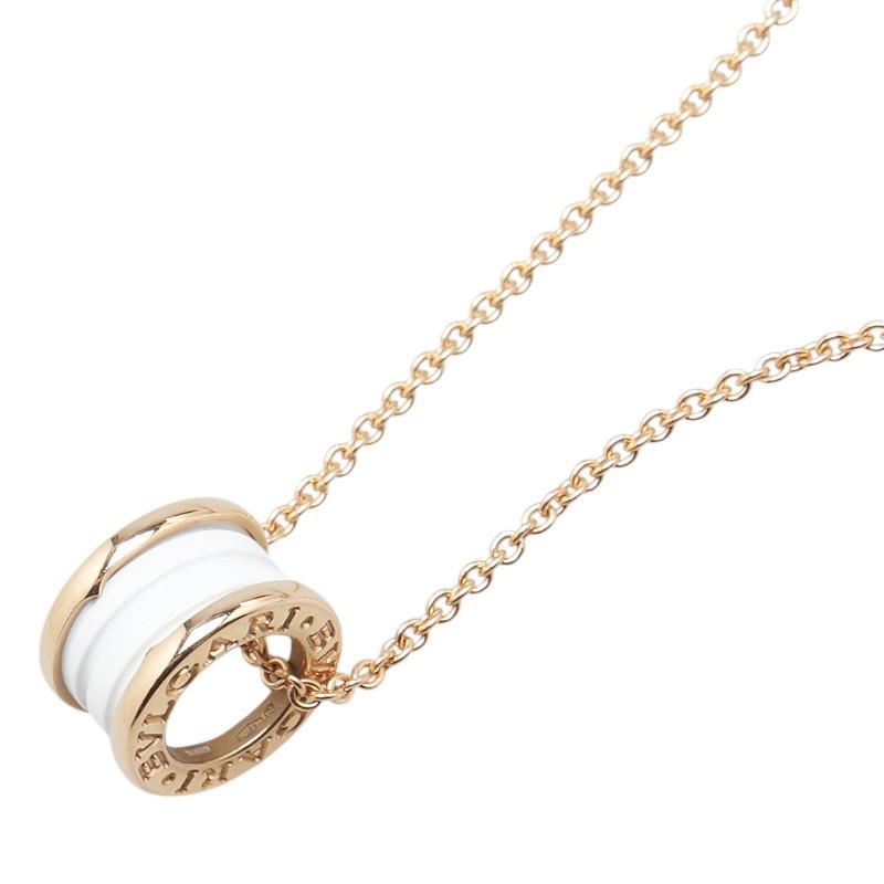 BVLGARI ブルガリ ビーゼロワン 2バンド ネックレス ゴールド ホワイト  