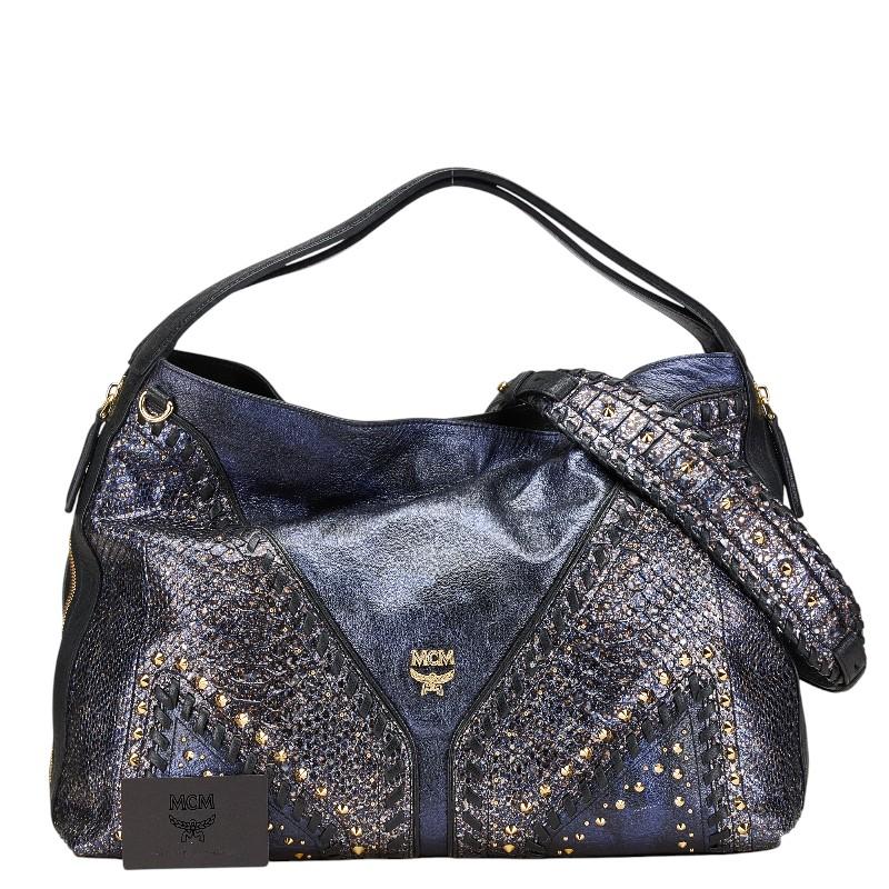 MCM エム シー ロゴ金具 スタッズ ハンドバッグ ショルダー MCM エム シー ロゴ金具 スタッズ ハンドバッグ ショルダー