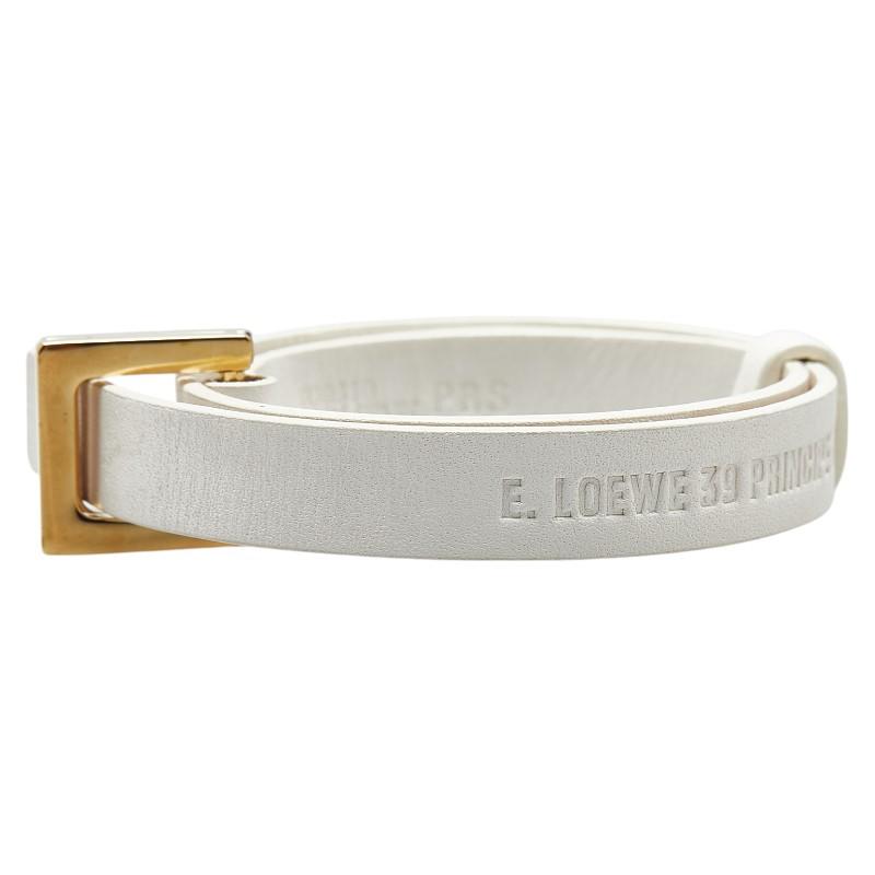 LOEWE（ロエベ） ブレスレット ホワイト レザー レディース 【中古 