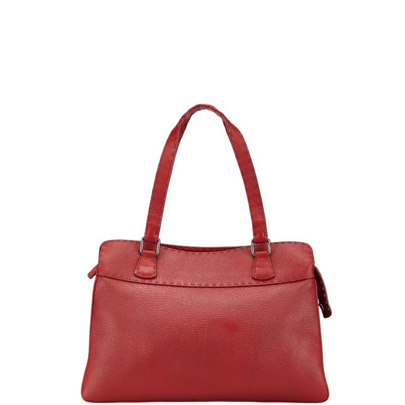 FENDI（フェンディ） セレリア ハンドバッグ レッド レザー レディース 