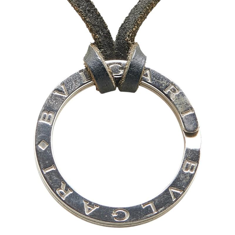 BVLGARI ブルガリ ネックレス シルバー ブラック SV925 レザー