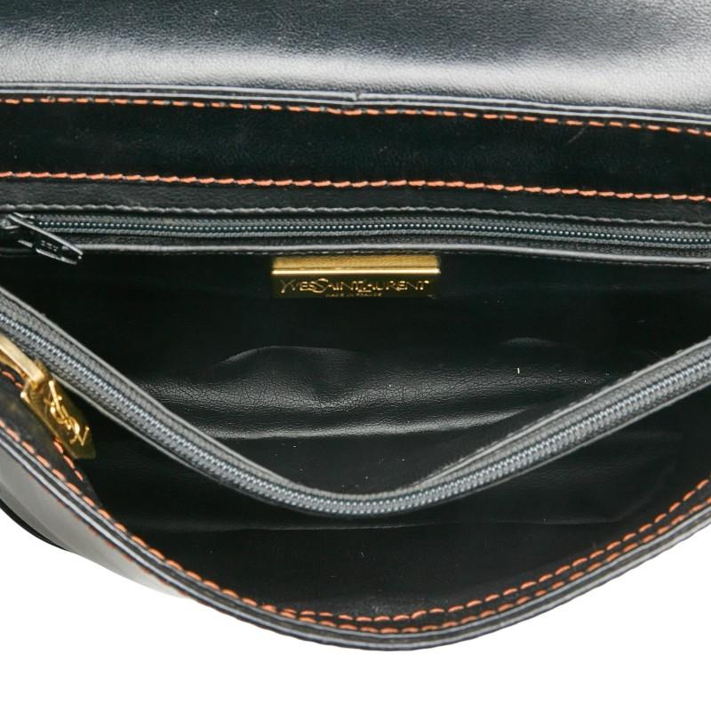 フランス製 イヴサンローラン Yカットアウト ショルダーバッグ ブラック YSL レディース] フランス製 イヴサンローラン Yカットアウト 2Way