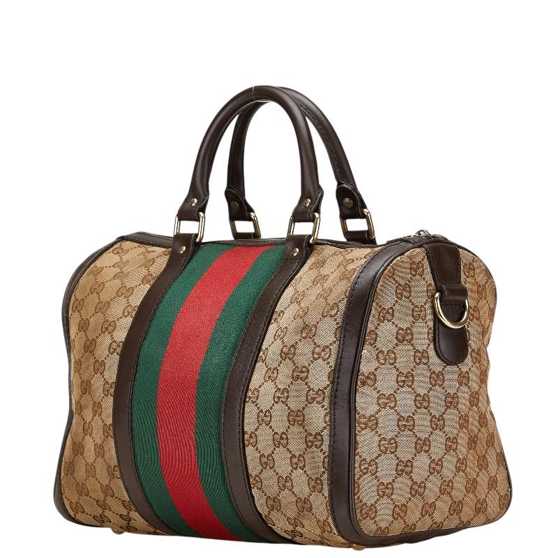 【美品】GUCCI ボストンバッグ GGキャンバス シェリーライン 2way GUCCI（グッチ） GGキャンバス シェリーライン ボストンバッグ