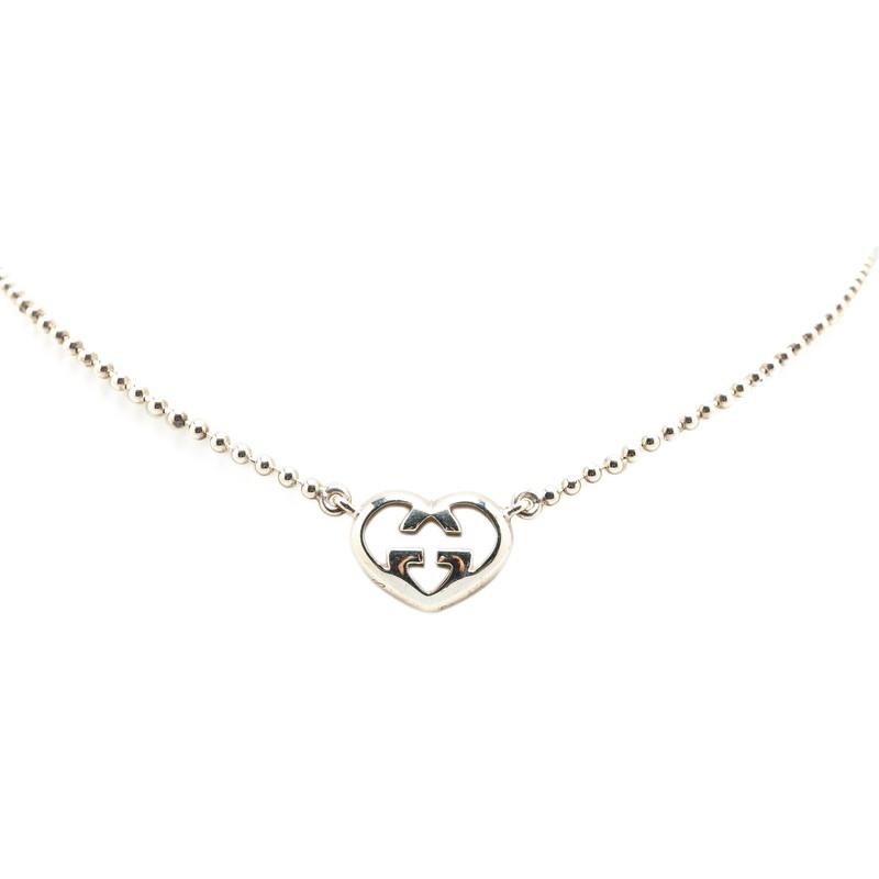 ☆グッチ ネックレス☆インターロッキングネックレス G ハート シルバー 925 GUCCI/グッチ】 ハート ネックレス インターロッキングG