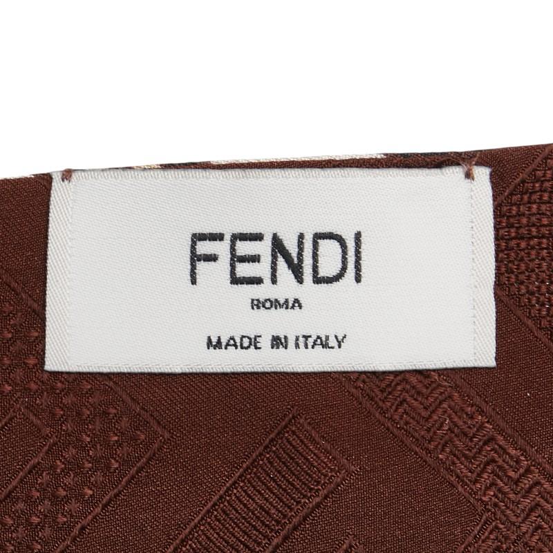 FENDI（フェンディ） ツイリー ズッカ スカーフ ブラウン ホワイト