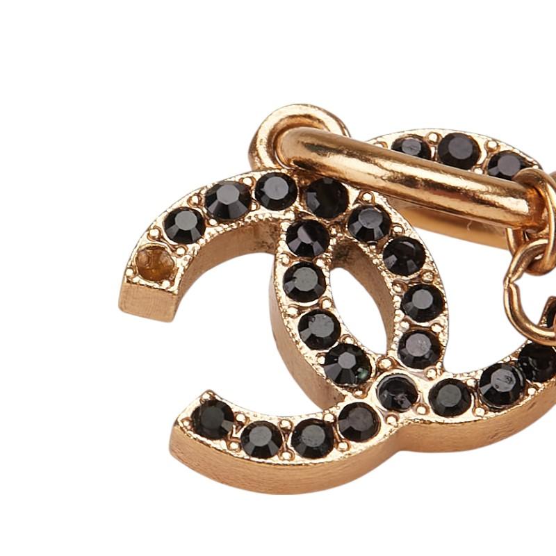 CHANEL シャネル ココマーク ラインストーン スイング フープ