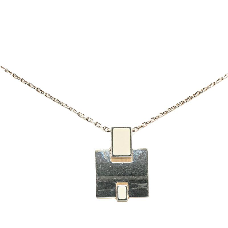 HERMES エルメス アイリーン ネックレス ホワイト シルバー HERMES エルメス アイリーン ネックレス ホワイト シルバー