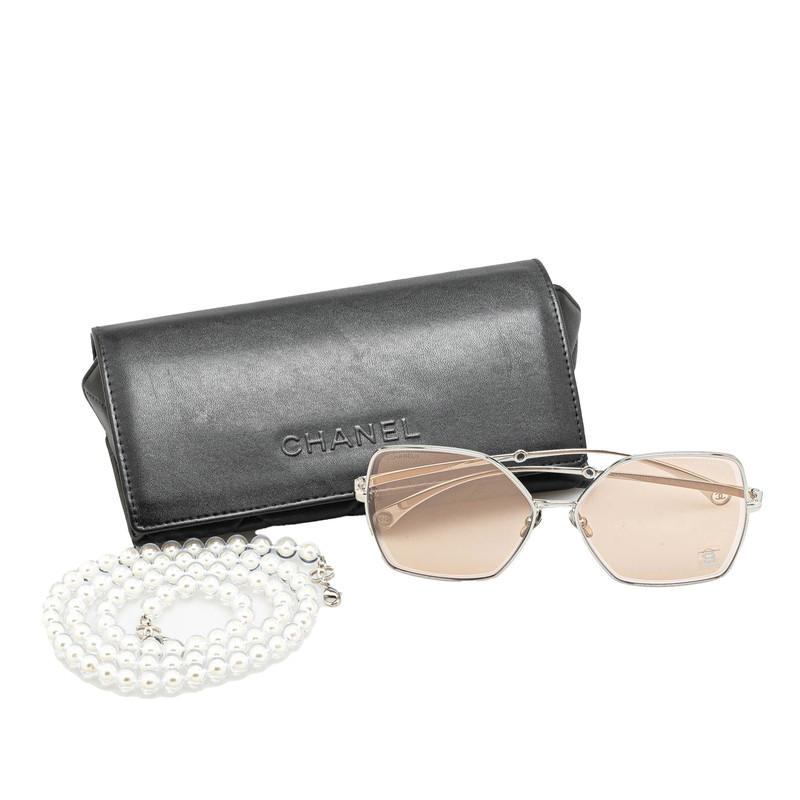 CHANEL シャネル ココマーク サングラス 4262 シルバー ブラウン CHANEL シャネル ココマーク サングラス 4262 シルバー ブラウン