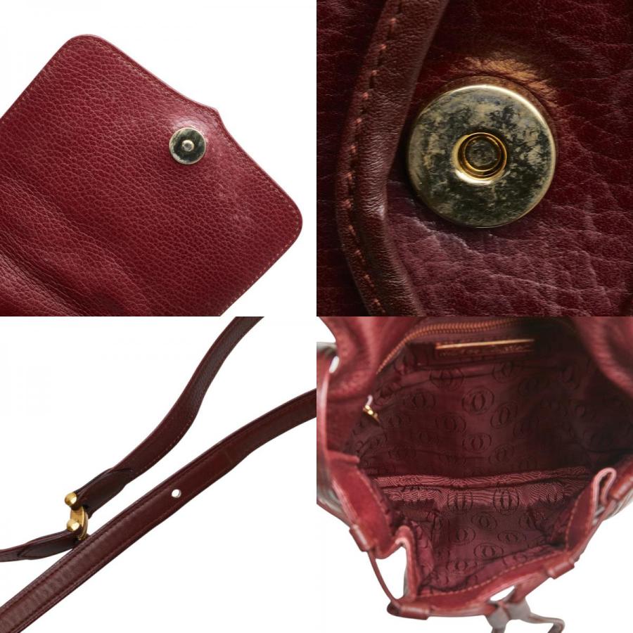 Cartier カルティエ マストライン 斜め掛け ショルダーバッグ ボルドー
