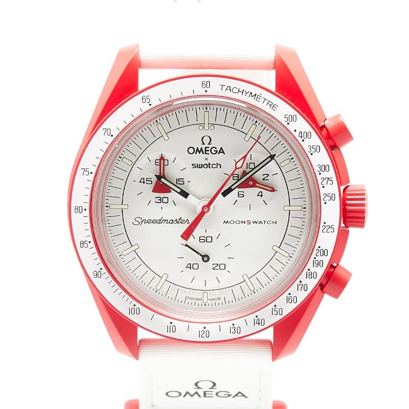 オメガ ×スウォッチ ムーンスウォッチ MISSION TO MARS 腕時計 SO33R100 クオーツ ホワイト文字盤 セラミック メンズ OMEGA 【中古】 OMEGA（オメガ） ×スウォッチ ムーンスウォッチ MISSION TO MARS