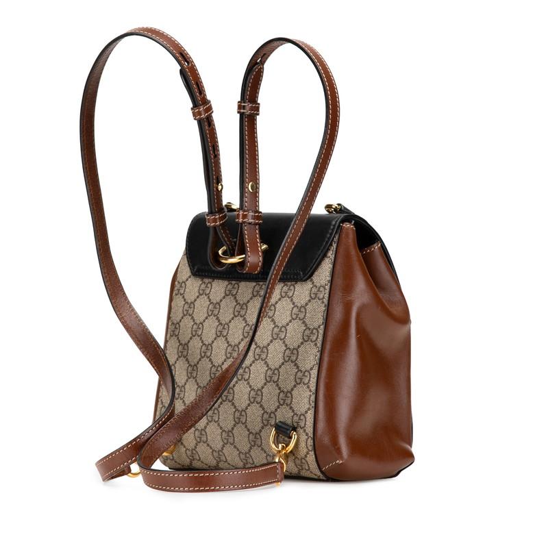 中古 グッチ GUCCI 498194 レディース リュック・デイパック GGスプリーム ベージュ/エボニー/ブラック/ブラウン GGスプリームキャンバス /レザー GUCCI（グッチ） GGスプリーム パドロック リュック バックパック