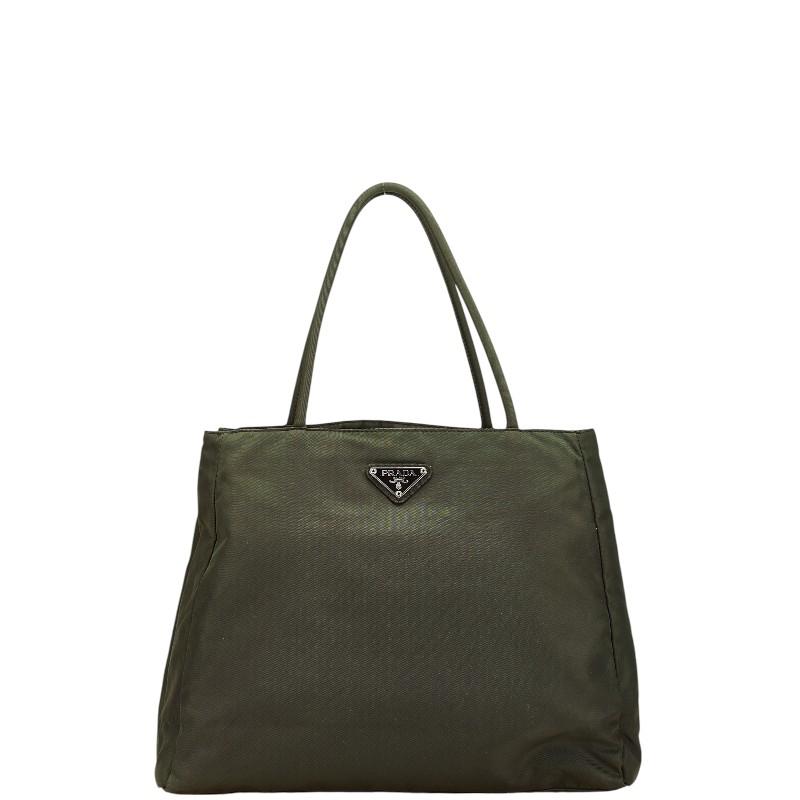 PRADA プラダ ナイロン ハンドバッグ トートカーキ 三角プレート PRADA プラダ 三角ロゴプレート ハンドバッグ トートバッグ