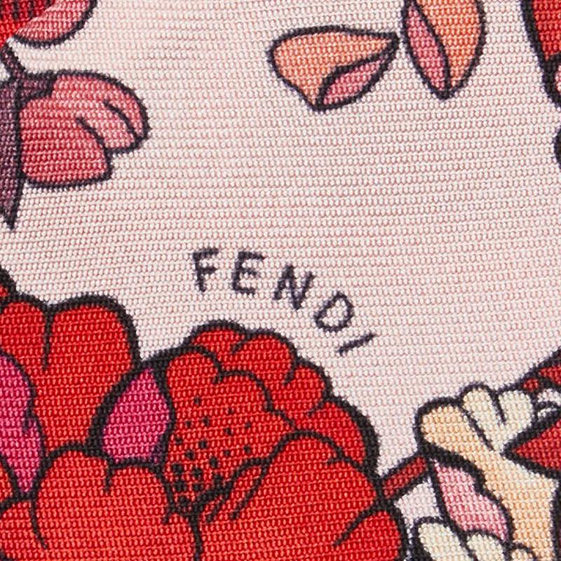 美品 フェンディ ツイリー ズッカ 桜 さくら スカーフ シルク