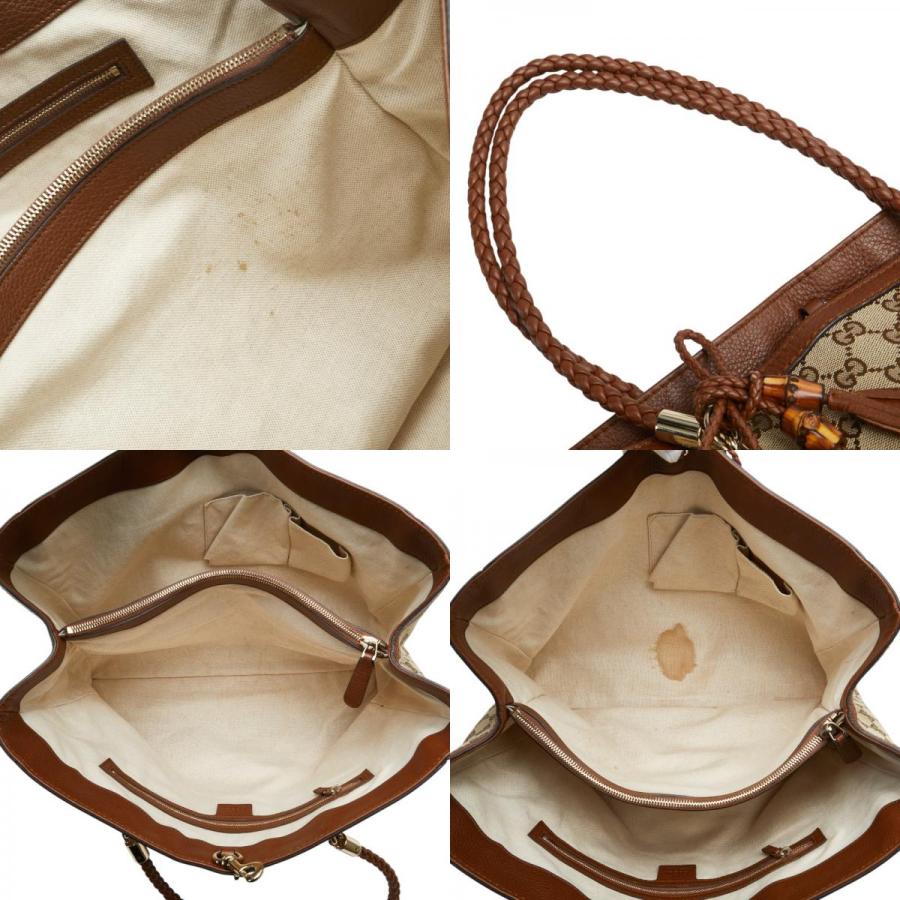 GUCCI グッチ GGキャンバス バンブー タッセル ショルダーバッグ