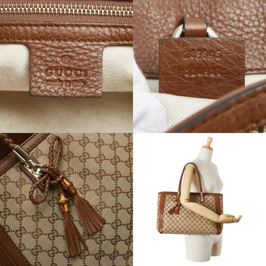 GUCCI グッチ GGキャンバス バンブー タッセル ショルダーバッグ