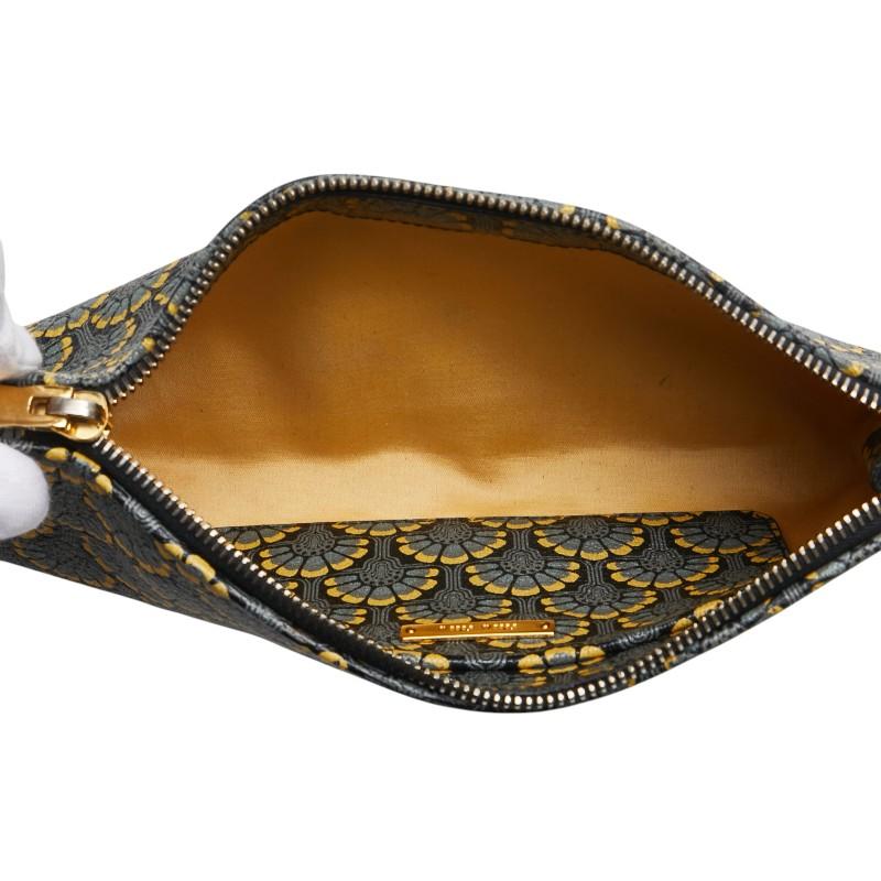 ミュウミュウ マドラスプリント クラッチバッグ 5NE455 グレー マルチカラー レザー レディース MIUMIU 【中古】 miu miu（ミュウミュウ） マドラスプリント クラッチバッグ 5NE455