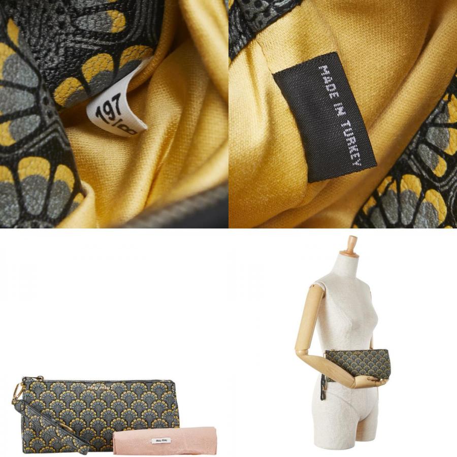 miu miu（ミュウミュウ） マドラスプリント クラッチバッグ 5NE455