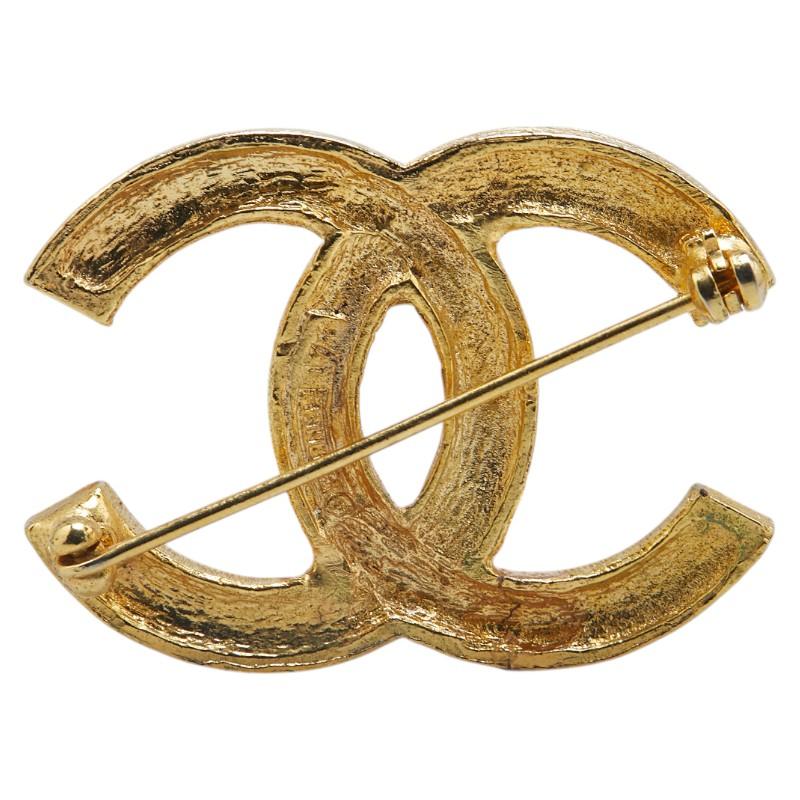 CHANEL シャネル ココマーク ブローチ ゴールド メッキ ライン