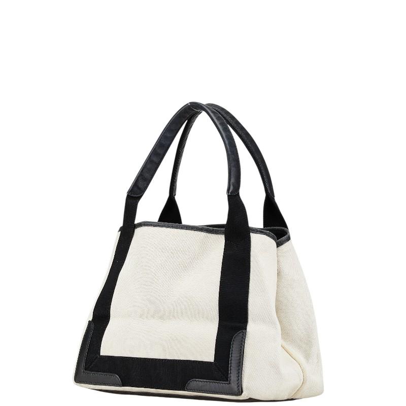 BALENCIAGA トートバッグ ホワイト/ブラック BALENCIAGA（バレンシアガ） ロゴ ハンドバッグ トートバッグ ホワイト