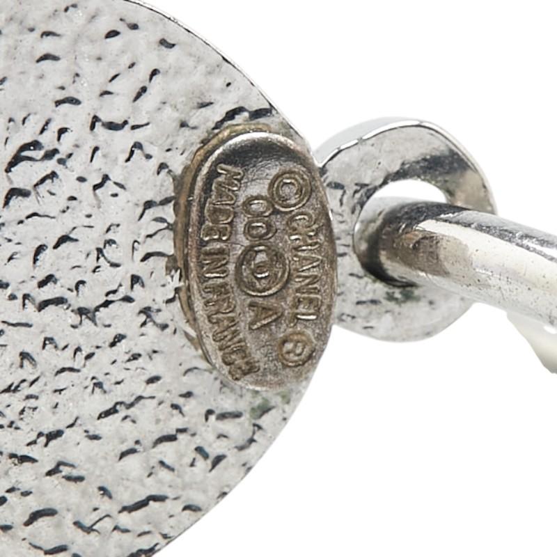 CHANEL シャネル ココマーク フープ ピアス シルバー メタル CHANEL シャネル ココマーク フープ ピアス シルバー メタル