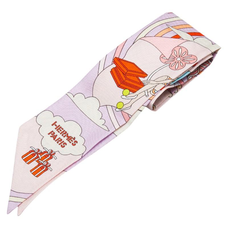 エルメス　ツイリー　空飛ぶカレ　パープル系 ツイリー 空飛ぶカレ パープル 紫[] Twilly | エルメス 新品