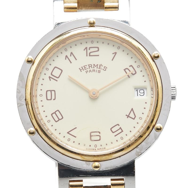 エルメス　HERMES　クリッパー　 腕時計 クォーツ エルメス 腕時計 ○Z刻印 クリッパー クオーツ ホワイト