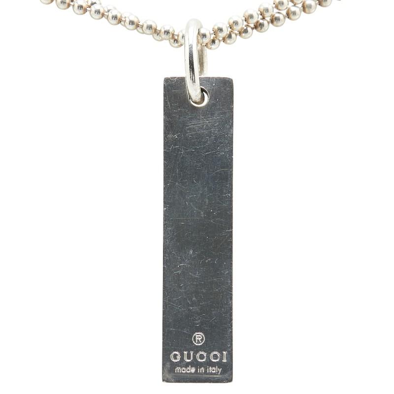 GUCCI グッチプレートネックレス ダブルボールチェーン GUCCI グッチ ネックレス プレート ダブルボールチェーン