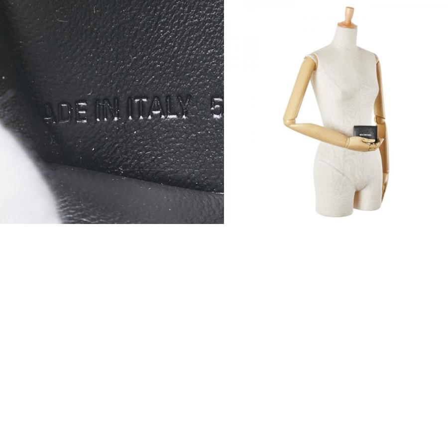 【本物保証】 超美品 バレンシアガ BALENCIAGA ロゴ コンパクトウォレット 594312 Wホック折財布 レザー ブラック 黒 本物保証】 超美品 バレンシアガ BALENCIAGA ロゴ コンパクト