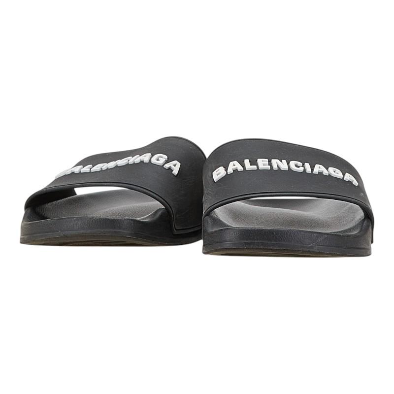 BALENCIAGA（バレンシアガ） ロゴ サンダル サイズ：27.5 ブラック