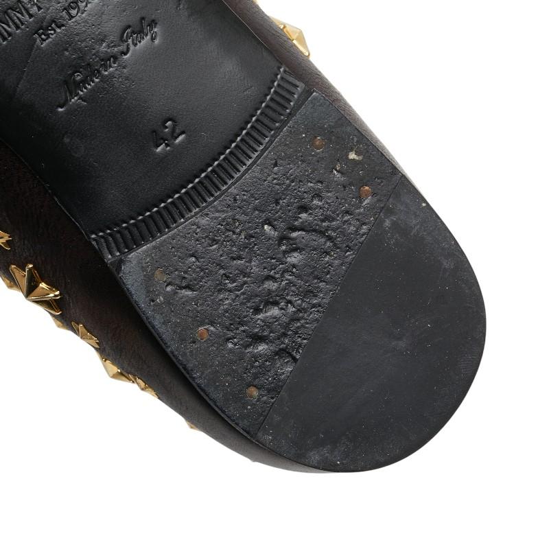 ジミーチュウ　スタッズ メンズ ローファー　ブラック　42 1/2 イタリア製 ジミーチュウ スタッズ メンズ ローファー ブラック 42 1/2