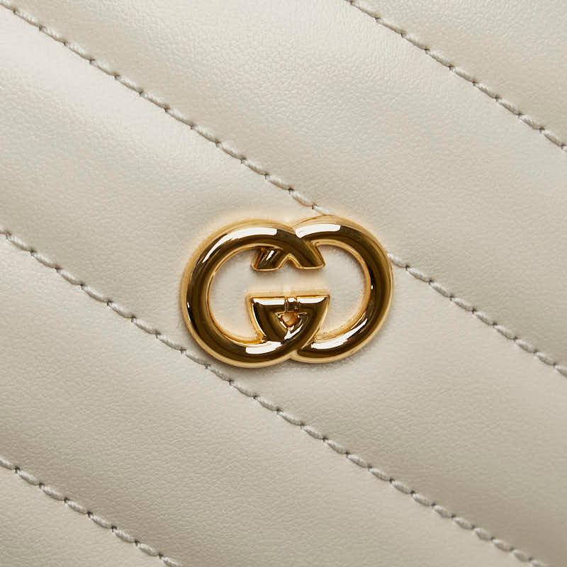 グッチ 751628 ショルダーバッグ ホワイト  GUCCI インターロッキングG ハートチェーン GUCCI - グッチ 751628 ショルダーバッグ ホワイト GUCCI インター