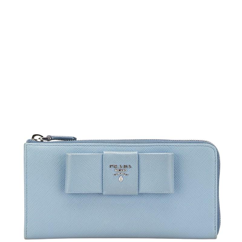 PRADA プラダ フィオッコ リボンモチーフ L字ファスナー 長財布 PRADA プラダ フィオッコ リボンモチーフ L字ファスナー 長財布