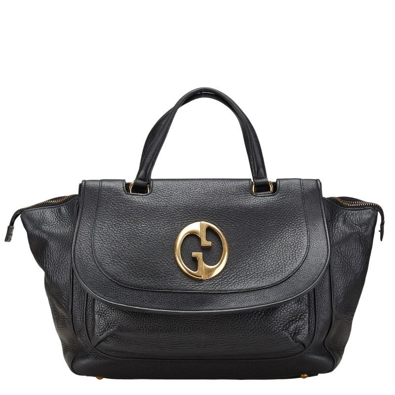 グッチ ダブルG ハンドバッグ ボストンバッグ 251813 ブラック レザー レディース GUCCI 【中古】 GUCCI（グッチ） ダブルG ハンドバッグ ボストンバッグ 251813