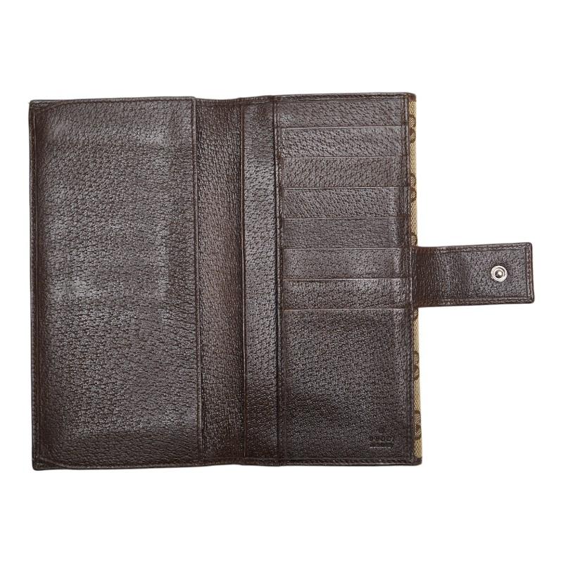 GUCCI（グッチ） GGキャンバス ロゴプレート 長財布 112715 ベージュ 