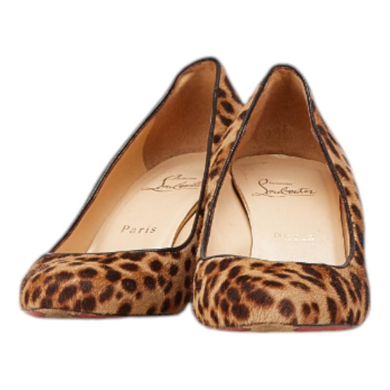 クリスチャンルブタン パンプス サイズ37 ハラコ レオパード