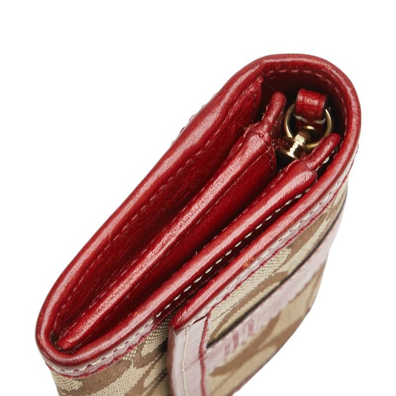 COACH（コーチ） シグネチャー 二つ折り財布 ベージュ レッド