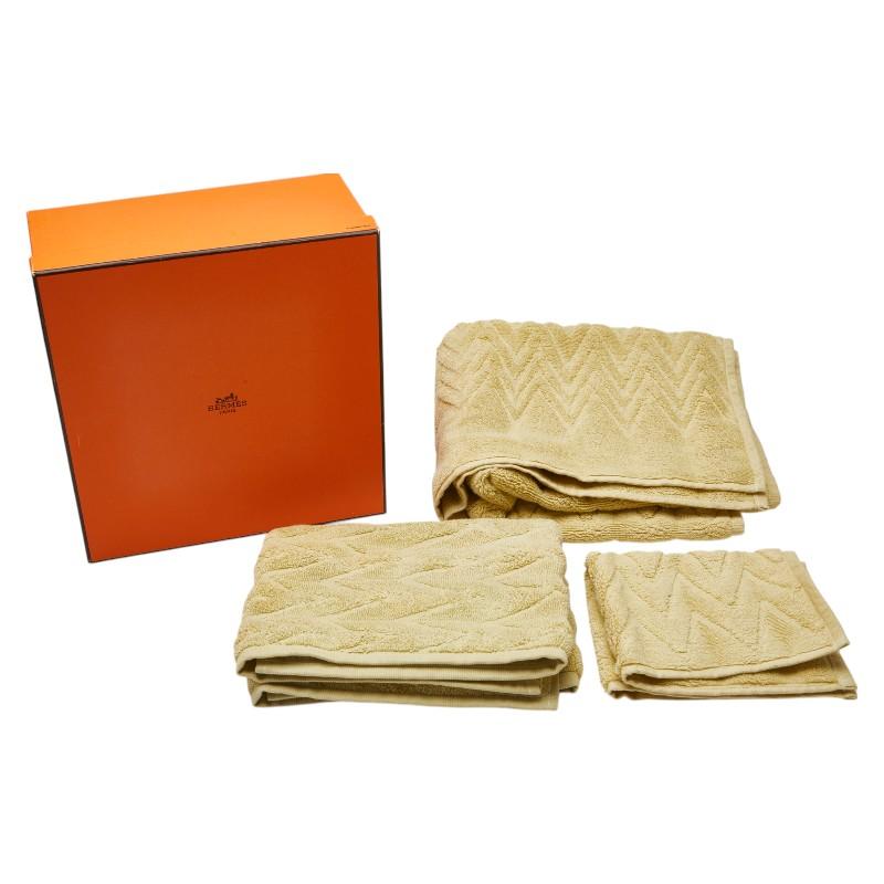 HERMES（エルメス） ハンドタオル バスタオル フェイスタオル 3点 