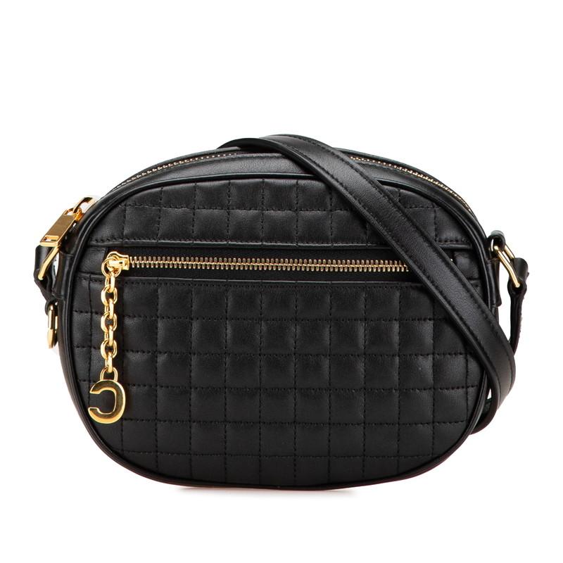 ❀お母 CELNE Cチャーム スモール カメラバッグ キルティング 美品 CELINE（セリーヌ） Cチャーム スモール 斜め掛け ショルダーバッグ