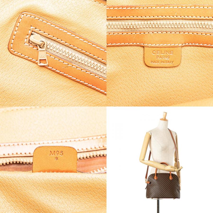 セリーヌ マカダム ハンドバッグ ショルダーバッグ 2WAY ブラウン PVC