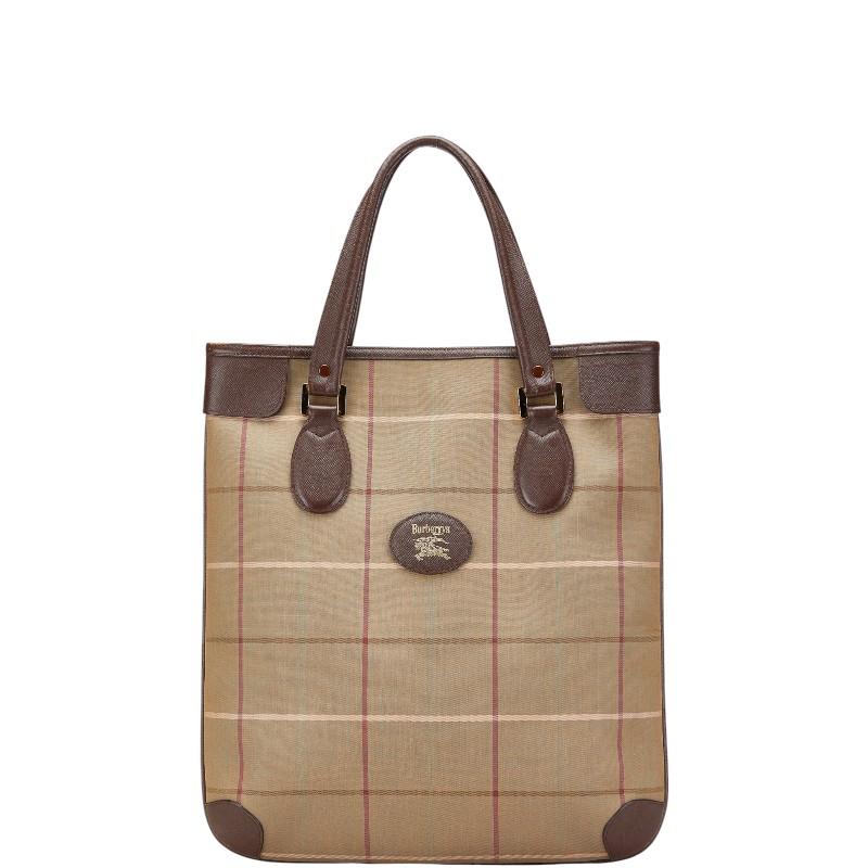 BURBERRY（バーバリー） チェック トートバッグ ハンドバッグ カーキ 