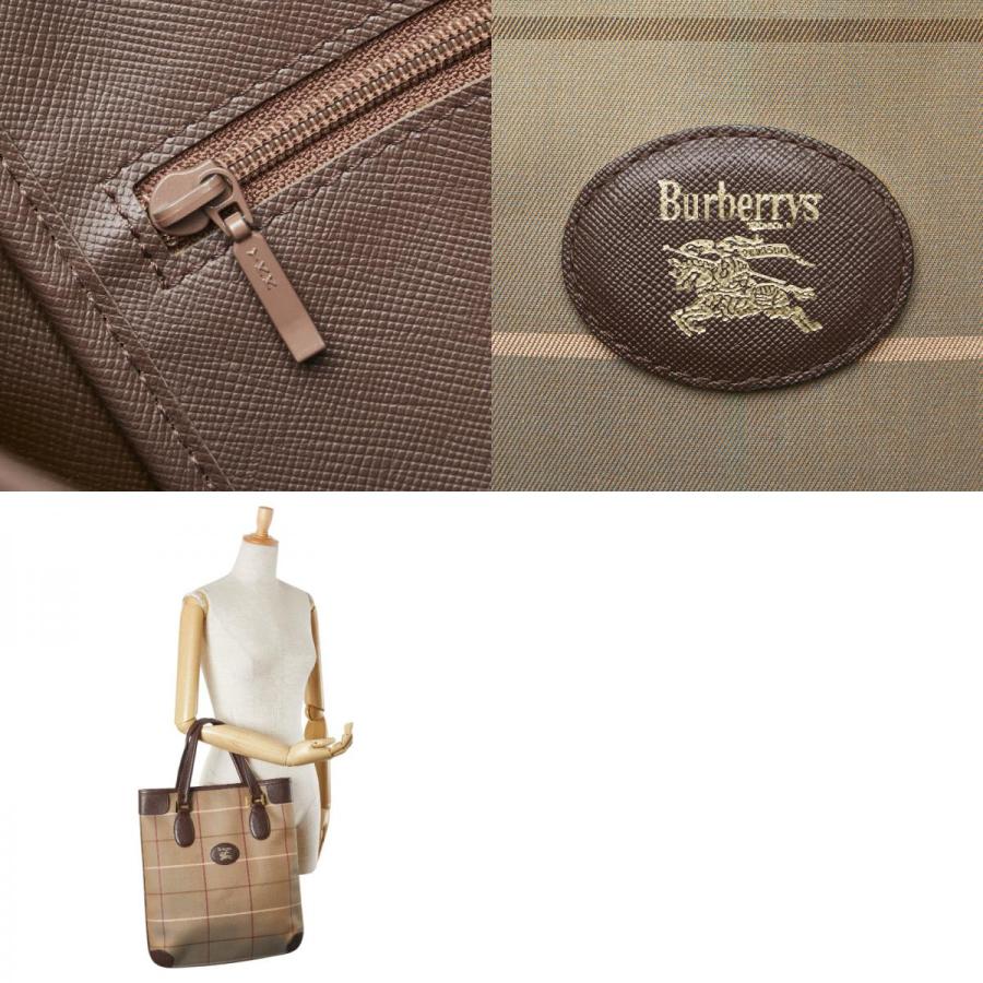 BURBERRY（バーバリー） チェック トートバッグ ハンドバッグ カーキ 