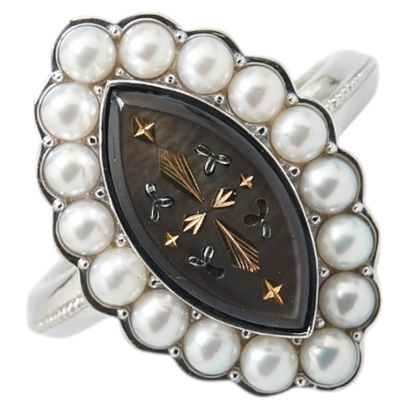 MIKIMOTO（ミキモト） Pt950 プラチナ シェル ベビーパール約3mm 象嵌