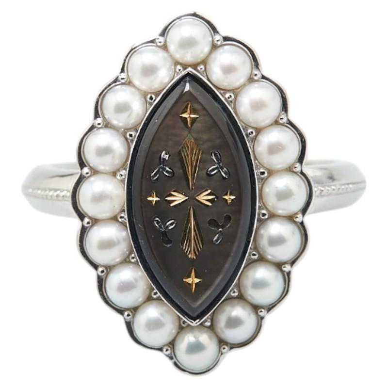 MIKIMOTO（ミキモト） Pt950 プラチナ シェル ベビーパール約3mm 象嵌